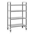 Cambro EXMU244878S4480 Camshelving Elements XTRA Solid 4-Shelf Mobile Unit - 24'' x 48'' x 78'' 214XM24488S4